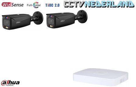 NVR + 2 x camera 8MP - kit met kleur-nachtzicht en 2-weg audio