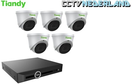        Tiandy NVR 1TB met 5 x 4MP turret camera