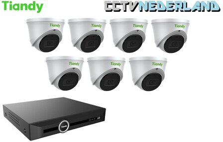        Tiandy NVR 1TB met 7 x 4MP turret camera