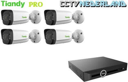 Tiandy PRO NVR 2TB met 4 x TC-C34UV  camera color maker