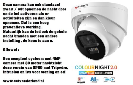 NVR 1TB 1 x 4MP camera COLOUR NIGHT 2.0 2-weg audio