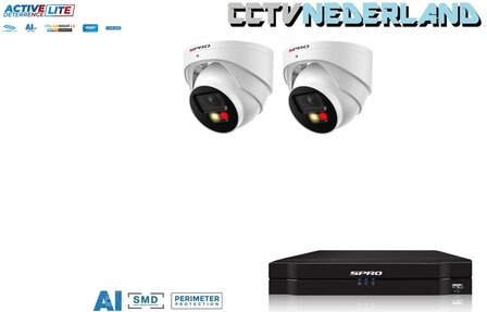 NVR 1TB 2 x 4MP camera COLOUR NIGHT 2.0 2-weg audio