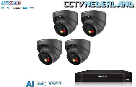 NVR 1TB 4 x 4MP camera COLOUR NIGHT 2.0 2-weg audio antraciet