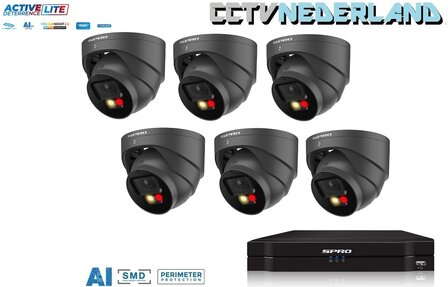 NVR 1TB 6 x 4MP camera COLOUR NIGHT 2.0 2-weg audio antraciet