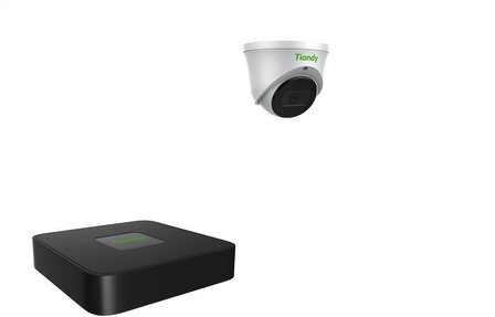 Tiandy NVR 1TB hdd met 1 x fixed color camera wit