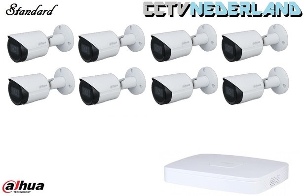 systeem met 2TB Standard 8 x 5MP bullet camera