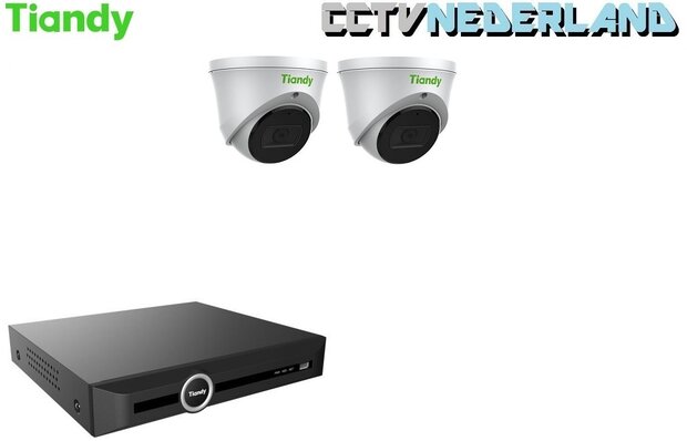        Tiandy NVR 1TB met 2 x 4MP turret camera