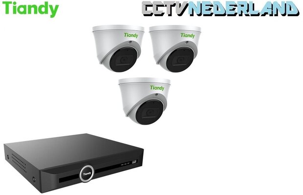        Tiandy NVR 1TB met 3 x 4MP turret camera