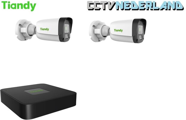 Tiandy Kit 1TB met 2 x 2MP bullet camera