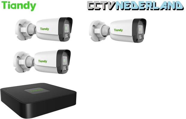 Tiandy Kit 1TB met 3 x 2MP bullet camera