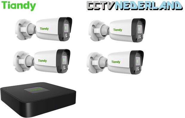 Tiandy Kit 1TB met 4 x 2MP bullet camera