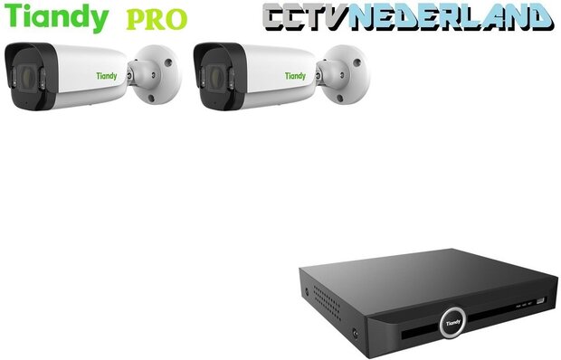 Tiandy PRO NVR 2TB met 2 x TC-C34UV  camera color maker