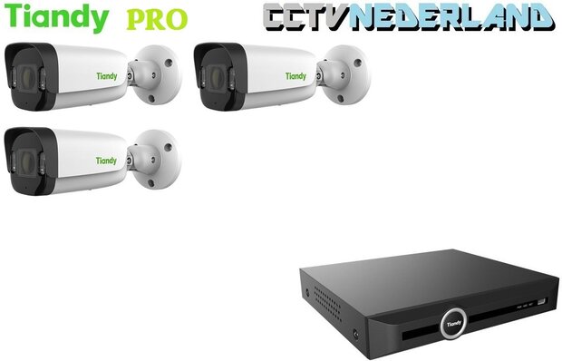 Tiandy PRO NVR 2TB met 3 x TC-C34UV  camera color maker