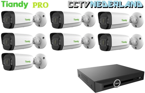 Tiandy PRO NVR 2TB met 7 x TC-C34UV  camera color maker