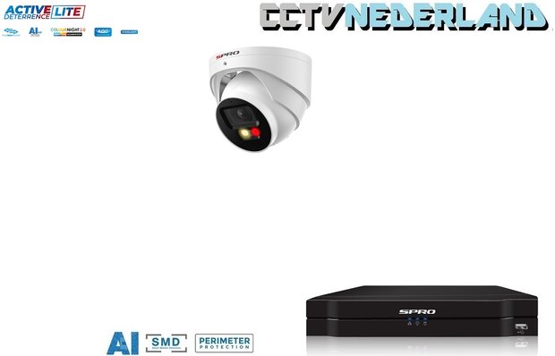 NVR 1TB 1 x 4MP camera COLOUR NIGHT 2.0 2-weg audio