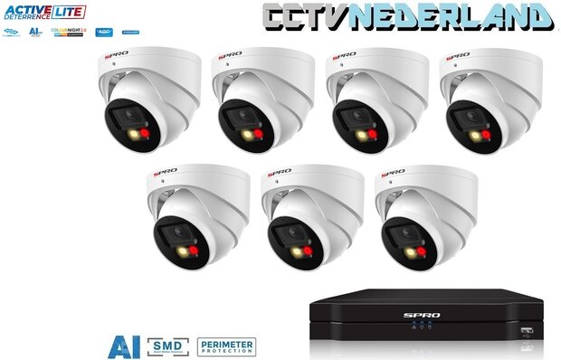 NVR 1TB 7 x 4MP camera COLOUR NIGHT 2.0 2-weg audio