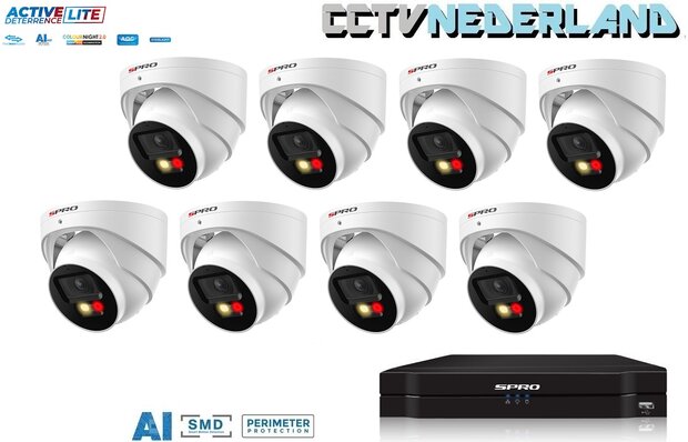 NVR 1TB 8 x 4MP camera COLOUR NIGHT 2.0 2-weg audio