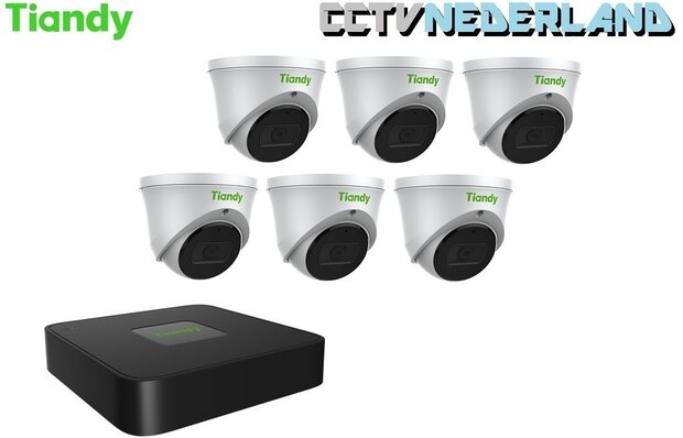 Tiandy Kit 1TB met 6 x 4MP turret camera