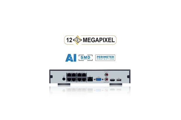 8 Kanaals SPRO POE recorder met A.I. 