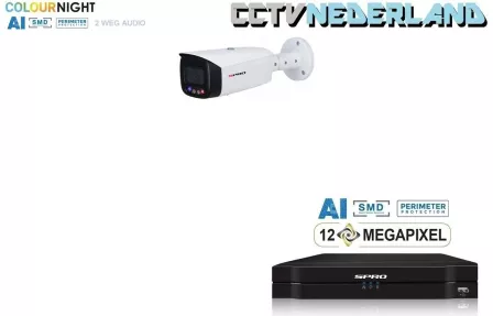 NVR 1TB met 1 x 8MP camera 24.7 full color en audio SPRO