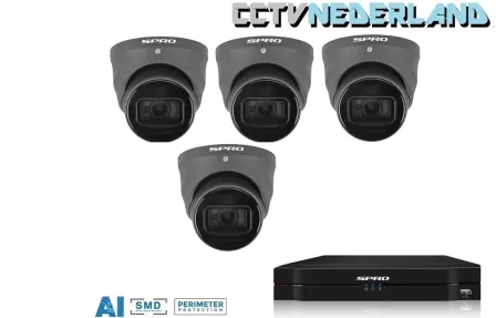 SPRO NVR met 1TB harddisk en 4 x 5MP camera ingebouwde microfoon